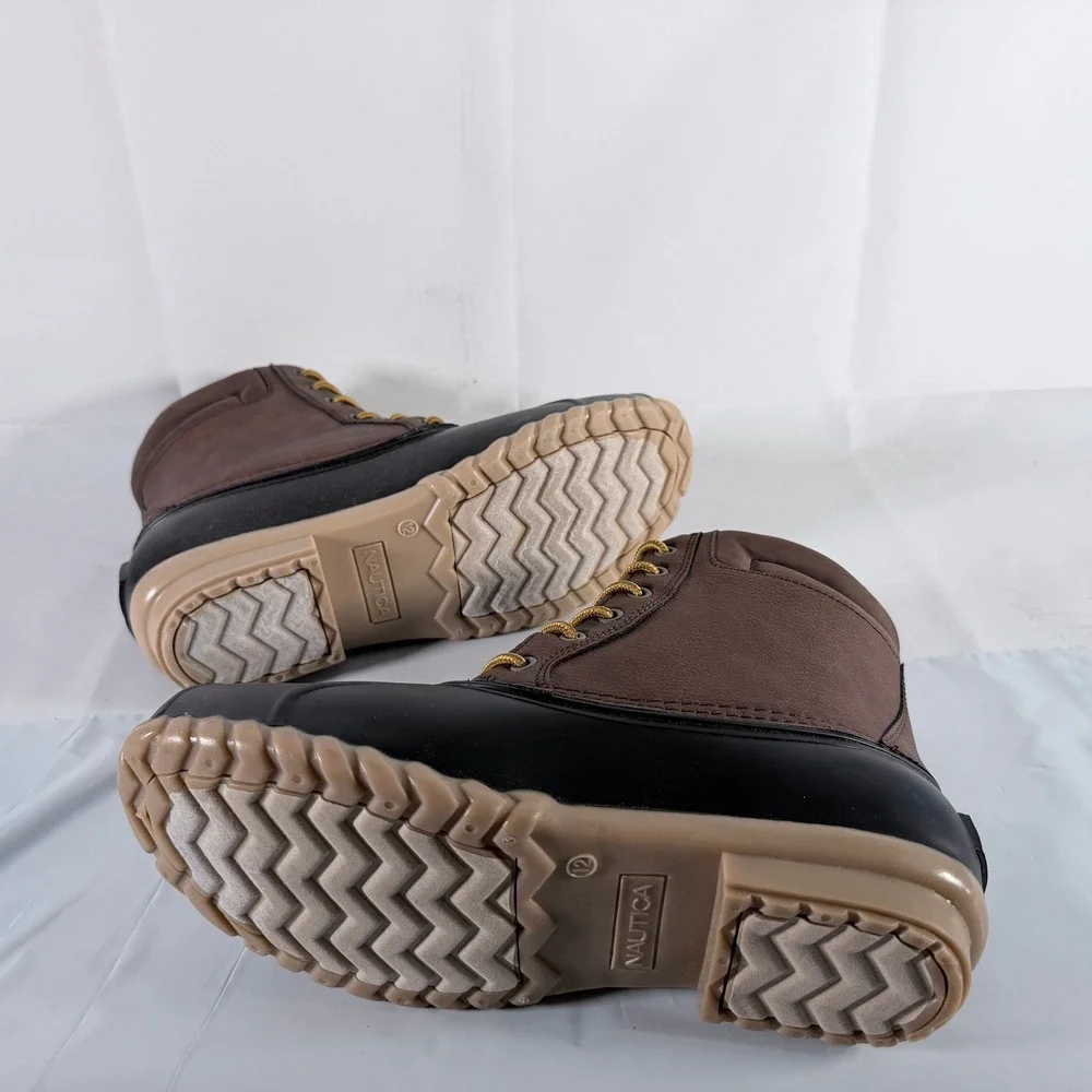 Nautica Channing Men's Size 12‎ Matte Duck Boots Waterproof Brown Black New
